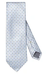 Eton Medallion Silk Tie In Silver