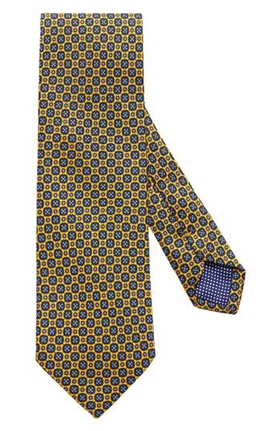 Eton Medallion Silk Tie In Yellow