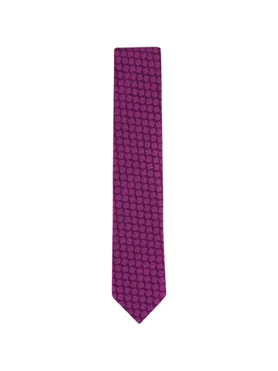 Eton Medallion Woven Silk Necktie In Red