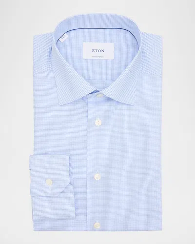 Eton Men & Apos;s Contemporary Fit Micro-check Signature Twill Dress Shirt In Gray