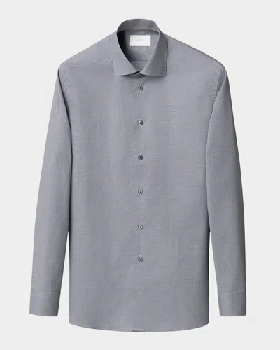 Eton Men & Apos;s Contemporary Fit Micro-houndstooth Elevated Dress Shirt In Gray