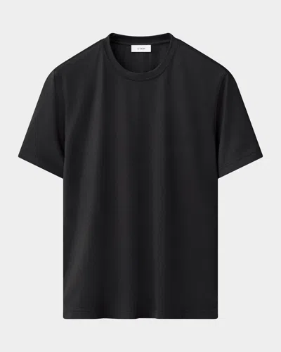 Eton Men & Apos;s Cotton And Silk Solid Crewneck T-shirt In Gray
