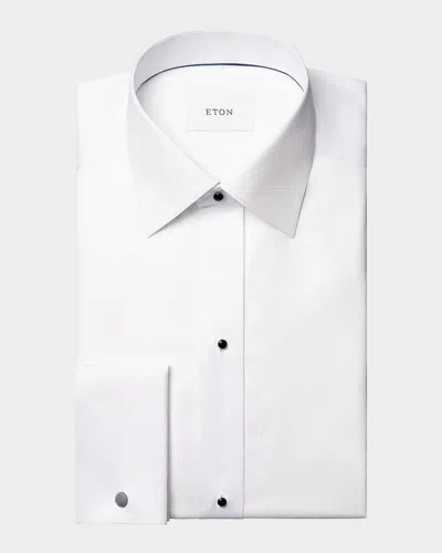 Eton Men's Dobby Stud-front Slim-fit Evening Shirt In White