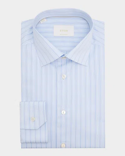 Eton Men & Apos;s Elevated Striped Cotton Dress Shirt In Blue