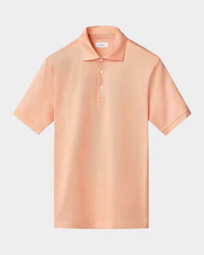 Eton Men & Apos;s Filo Di Scozia Jacquard Cotton Polo Shirt In Brown