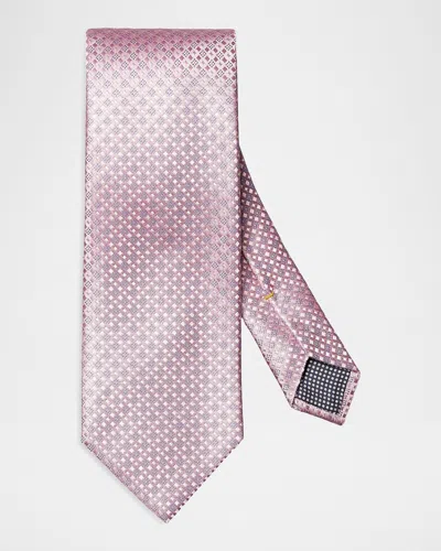 Eton Men & Apos;s Geometric Basketweave Silk Tie In Pink