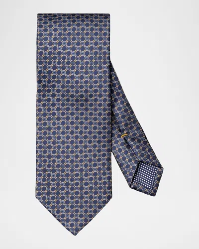 Eton Men & Apos;s Geometric Circle Print Silk Tie In Pink
