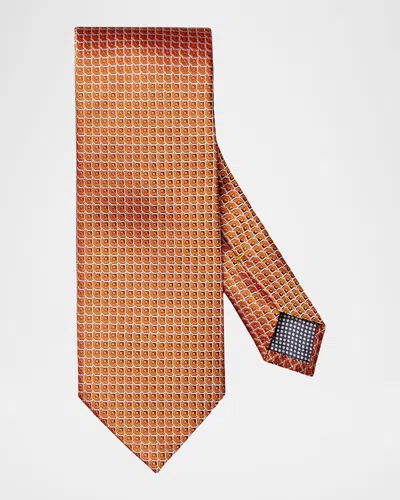 Eton Men & Apos;s Geometric Print Silk Tie In Purple