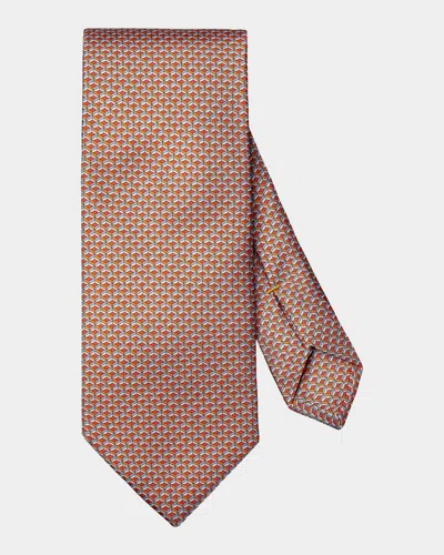 Eton Men & Apos;s Geometric Silk Tie In Orange