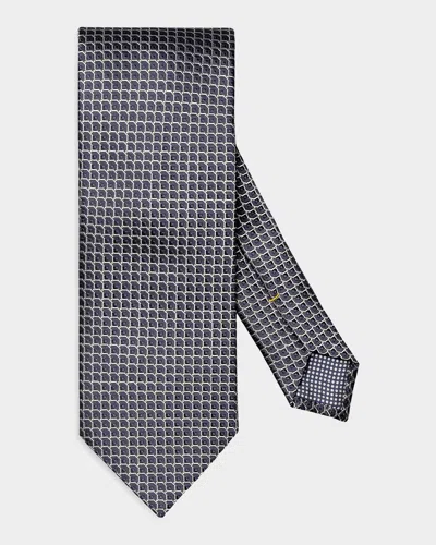 Eton Men & Apos;s Geometric Woven Silk Tie In Blue