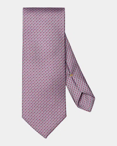 Eton Men & Apos;s Geometric-print Silk Tie In Pink