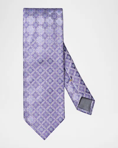 Eton Men & Apos;s Maxi-medallion Silk Jacquard Tie In Neutral