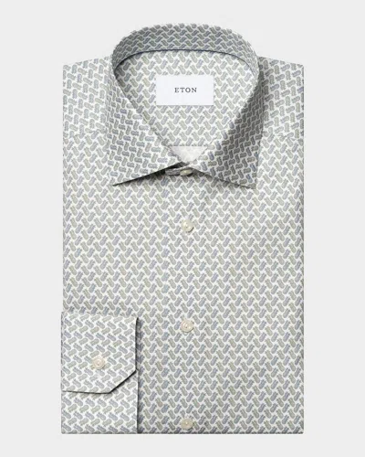 Eton Men & Apos;s Pineapple-print Cotton Twill Contemporary-fit Dress Shirt In Multi