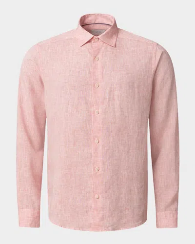 Eton Men & Apos;s Solid Linen Button-down Shirt In Red