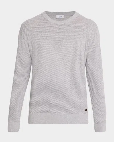 Eton Men & Apos;s Structured Knit Crewneck Sweater In White