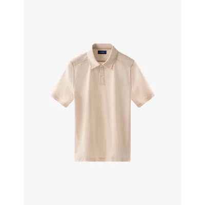 Eton Mens Beige Short-sleeved Cotton-piqué Polo Shirt