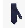 Eton Mens Blue Geometric-weave Silk Tie In Blue