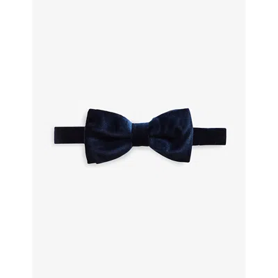 Eton Mens Blue Pre-tied Velvet Bow Tie