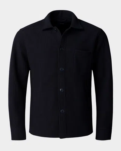 Eton Men's Boiled Wool Overshirt In Blue