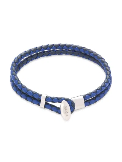 Eton Men's Braided Leather Bracelet In Blue