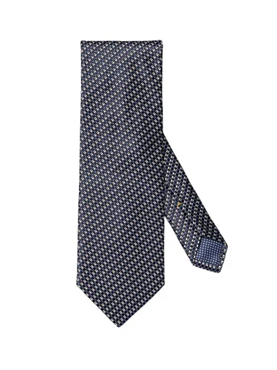 Eton Men's Checked Woven Silk Tie In Blue