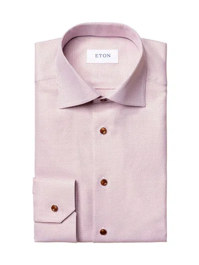Eton Men's Classic-fit Textured Solid Button-front Shirt In Red