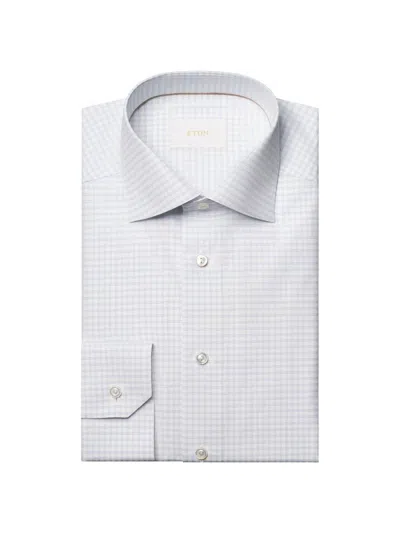 Eton Men's Contemporary Fit Check Elevated Shirt In Blue
