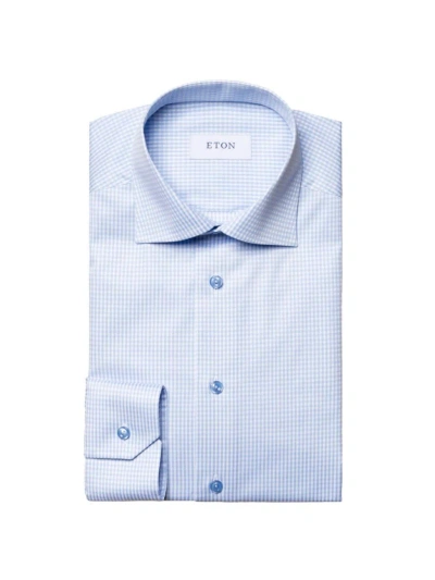 Eton Men's Contemporary-fit Check Shirt In Blue