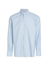 Eton Men's Contemporary Fit Check Stretch Shirt In Green Blue