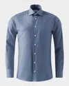 Eton Men's Contemporary Fit Cotton-lyocell Sport Shirt In Dark Blue