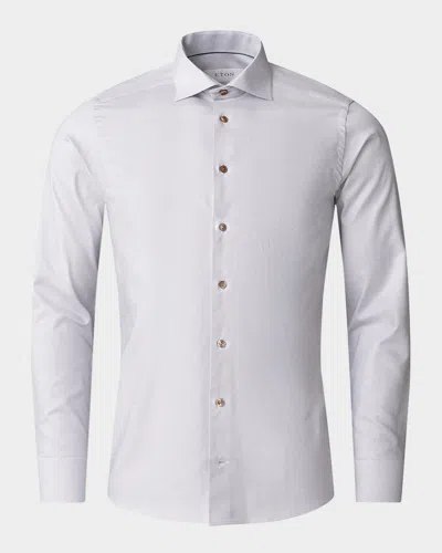 Eton Men's Contemporary Fit Cotton-lyocell Sport Shirt In Light Beige