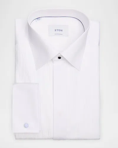 Eton Men's Contemporary Fit Cotton Plisse-bib Dress Shirt In White