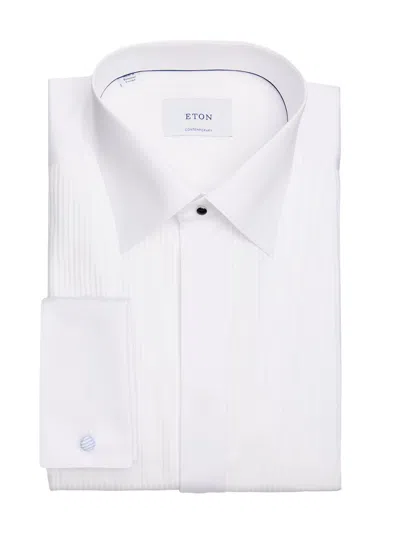 Eton Men's Contemporary Fit Cotton Plisse-bib Dress Shirt In White