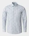 Eton Men's Contemporary Fit Cotton Printed Sport Shirt In Pastel Blue