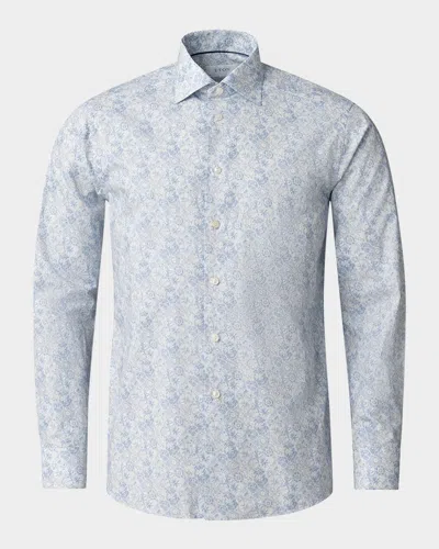 Eton Men's Contemporary Fit Cotton Printed Sport Shirt In Light Pastel Blue
