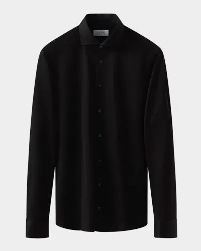 Eton Men's Contemporary Fit Cotton Sport Shirt In Black