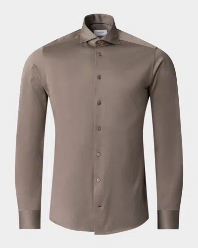 Eton Men's Contemporary Fit Cotton Sport Shirt In Light Beige
