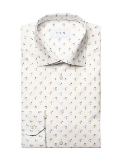 Eton Men's Contemporary-fit Drink Print Shirt In White