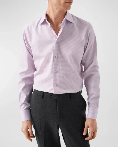 Eton Men's Contemporary Fit Elevated Pique Shirt In Pink/red