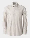 Eton Men's Contemporary Fit Grid Check Sport Shirt In Light Beige