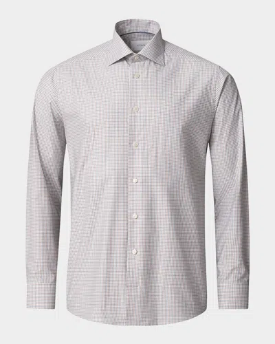 Eton Men's Contemporary Fit Petite Check Sport Shirt In Gray