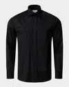 Eton Slim Fit Solid Plisse Shirt In Black