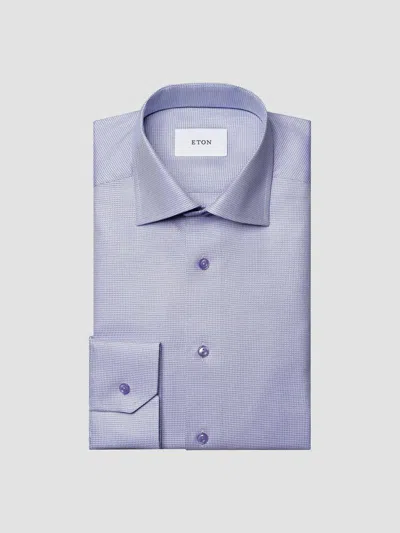 Eton Men's Contemporary Fit Textured Twill Shirt In Purple
