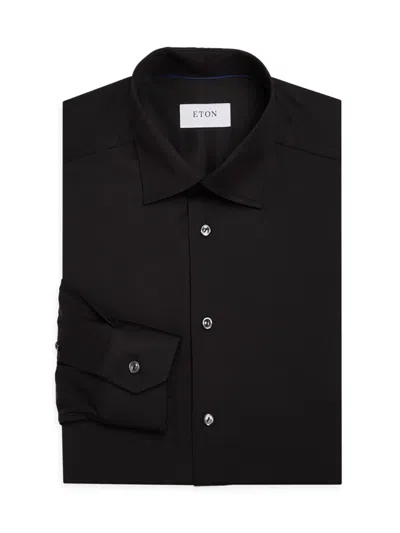 Eton Men's Contemporary-fit Twill Dress Shirt In Black