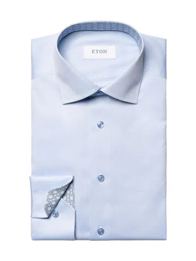 Eton Men's Contemporary-fit Twill Geometric Shirt In Blue