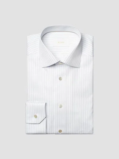 Eton Men's Contemporary-fit Elevated Stripe Cotton Shirt In White
