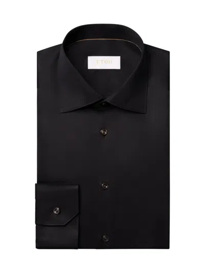 Eton Men's Contemporary-fit Elevated Twill Dress Shirt In Black