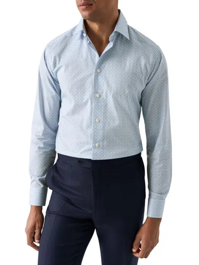 Eton Men's Contemporary-fit Geometric Cotton Shirt In Blue