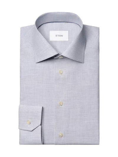 Eton Men's Contemporary-fit Melange Neat Check Button-front Shirt In Purple