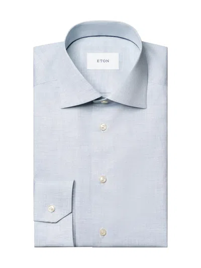 Eton Men's Contemporary-fit Melange Solid Button-front Shirt In Blue